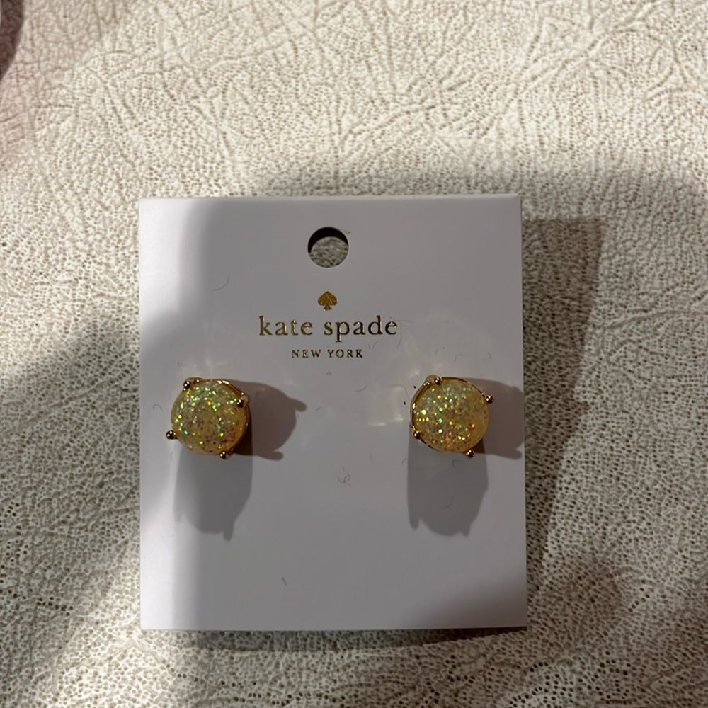 Kate spade glitter opal earrings brand new